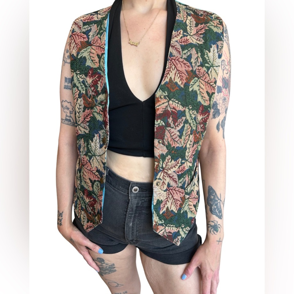 Vintage Quilted Maple Leaf Vest